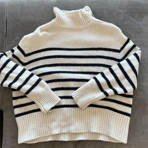 Zara striped sweater with gold buttons down the neck.
